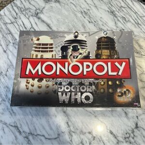 New Monopoly Doctor Who 50th Anniversary Family Board Game, Factory Sealed